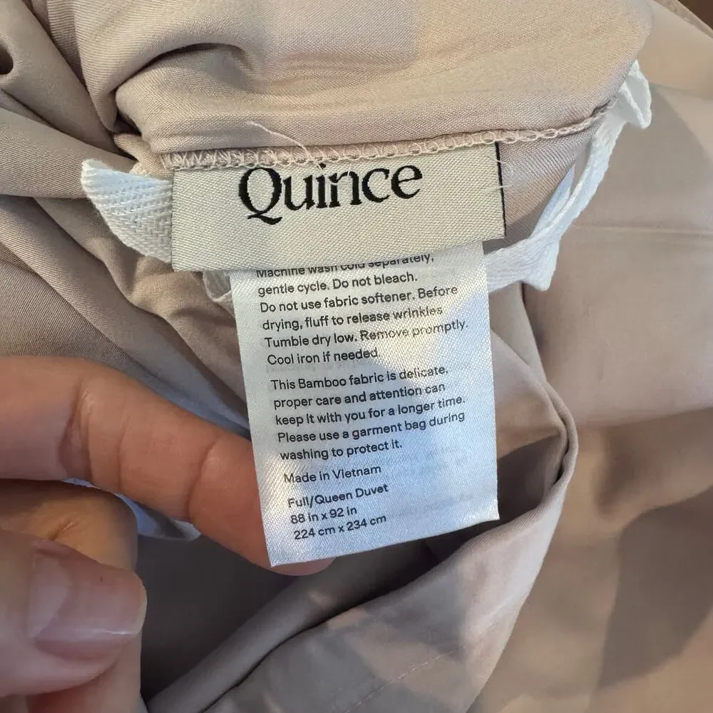 Quince Bamboo Duvet Cover Set Soft Blush Full/Queen NWOT